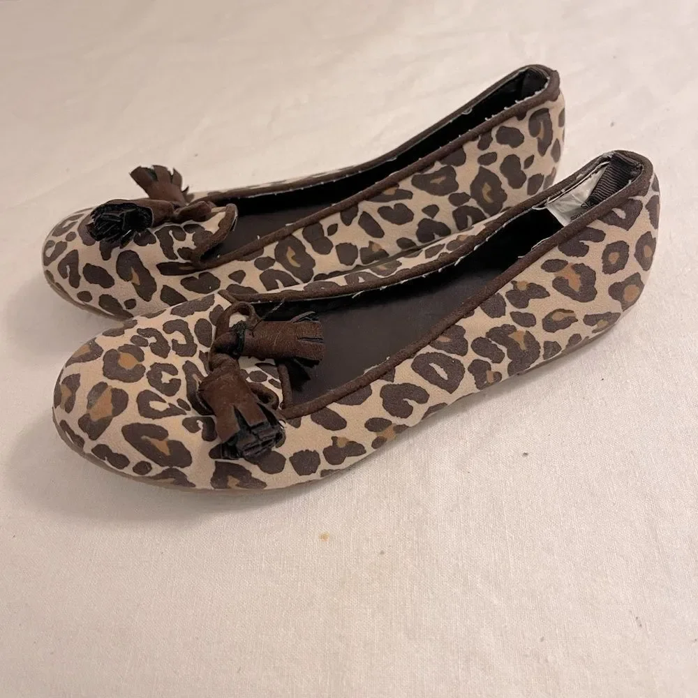 Girls Animal Print Slip On‎ Flat Shoes Size 13